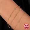 S925 Sterling Silver Geometric Patterned Stacked Bracelet With Electroplating For Women
