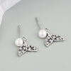 S925 Sterling Silver Geometric Pearl Bead Earrings For Women Electroplated Fashion Jewelry Wholesale