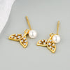 S925 Sterling Silver Geometric Pearl Bead Earrings For Women Electroplated Fashion Jewelry Wholesale