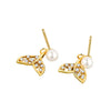 S925 Sterling Silver Geometric Pearl Bead Earrings For Women Electroplated Fashion Jewelry Wholesale
