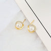 S925 Sterling Silver Geometric Pearl Earrings Electroplated Korean Style Elegant Versatile Dangle Earrings For Women