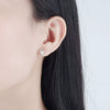 S925 Sterling Silver Geometric Pearl Earrings Electroplated Korean Style Elegant Versatile Dangle Earrings For Women
