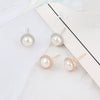 S925 Sterling Silver Geometric Pearl Stud Earrings For Women Electroplated Minimalist Love Style Jewelry