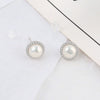 S925 Sterling Silver Geometric Pearl Stud Earrings For Women Electroplated Minimalist Love Style Jewelry