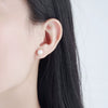 S925 Sterling Silver Geometric Pearl Stud Earrings For Women Electroplated Minimalist Love Style Jewelry
