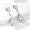 S925 Sterling Silver Geometric Pearshaped Water Drop Zircon Ladies Earrings