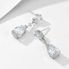 S925 Sterling Silver Geometric Pearshaped Water Drop Zircon Ladies Earrings
