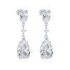 S925 Sterling Silver Geometric Pearshaped Water Drop Zircon Ladies Earrings