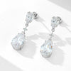 S925 Sterling Silver Geometric Pearshaped Water Drop Zircon Ladies Earrings