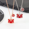 S925 Sterling Silver Geometric Pendant Necklace For Women With Enamel Inlay Electroplated Cross Chain Collarbone Jewelry