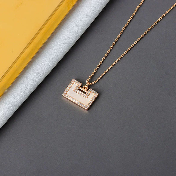 S925 Sterling Silver Geometric Pendant Necklace With Mixed Gem Inlay Electroplated Cross Chain Clavicle Necklace For Women