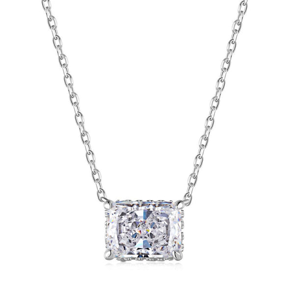 S925 Sterling Silver Geometric Perfum Bottle Pendant Light Luxury Clavicle Chain Necklace For Women Electroplated