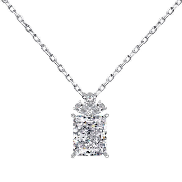 S925 Sterling Silver Geometric Perfum Bottle Pendant Light Luxury Clavicle Chain Necklace For Women Electroplated