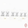 S925 Sterling Silver Geometric Petal Crystal Flower Stud Earrings With Protection Electroplating