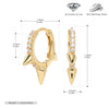 S925 Sterling Silver Geometric Punk Style Electroplated Earrings For Women