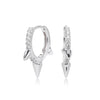 S925 Sterling Silver Geometric Punk Style Electroplated Earrings For Women