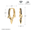 S925 Sterling Silver Geometric Punk Style Electroplated Earrings For Women