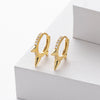 S925 Sterling Silver Geometric Punk Style Electroplated Earrings For Women