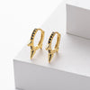S925 Sterling Silver Geometric Punk Style Electroplated Earrings For Women