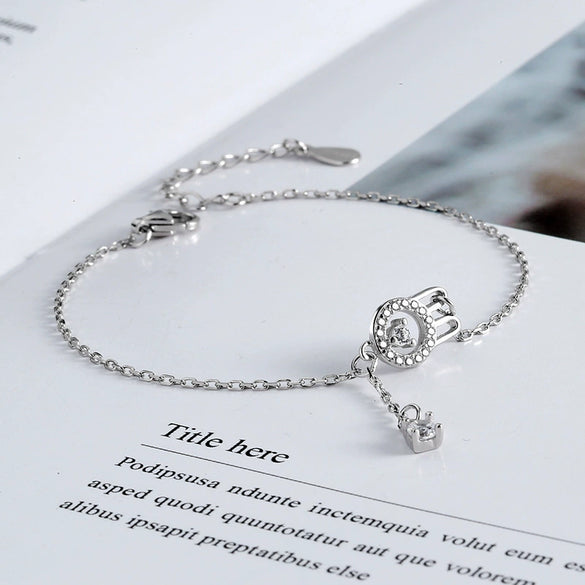 S925 Sterling Silver Geometric Rabbit Bracelet For Women Cute Niche Design Electroplated Jewelry Gift