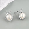 S925 Sterling Silver Geometric Rabbit Pearl Electroplated Women's Earrings