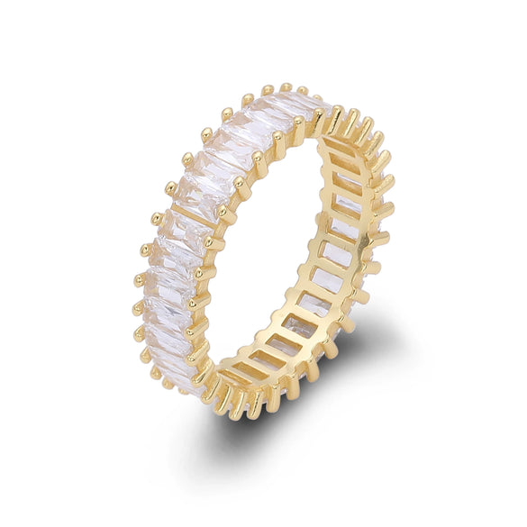 S925 Sterling Silver Geometric Rectangular Wax Inlaid Electroplated Women's Ring