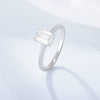S925 Sterling Silver Geometric Rectangular Zircon Ring For Women