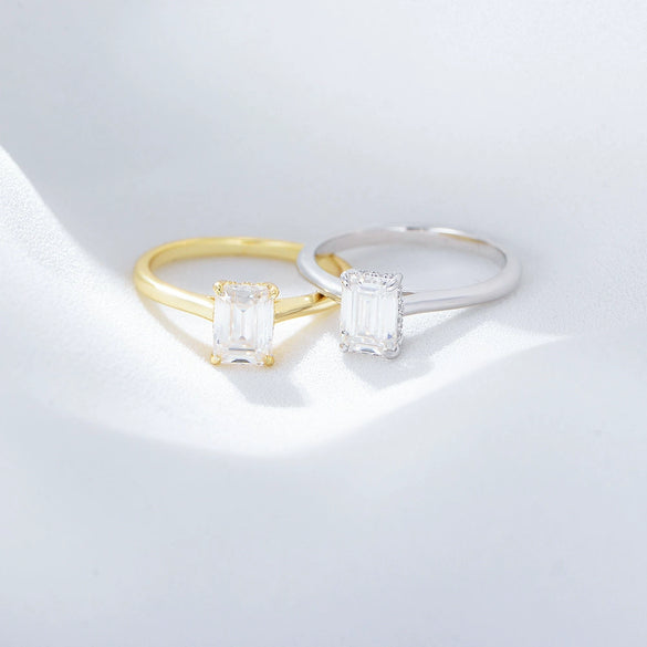 S925 Sterling Silver Geometric Rectangular Zircon Ring For Women