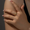 S925 Sterling Silver Geometric Ring Electroplated With Platinum And 18K Gold For Women And Unisex
