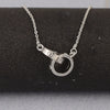 S925 Sterling Silver Geometric Ring Link Necklace For Women Simple Fashion Double Ring Clavicle Chain