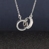 S925 Sterling Silver Geometric Ring Link Necklace For Women Simple Fashion Double Ring Clavicle Chain