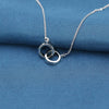 S925 Sterling Silver Geometric Ring Link Necklace For Women Simple Fashion Double Ring Clavicle Chain