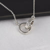 S925 Sterling Silver Geometric Ring Link Necklace For Women Simple Fashion Double Ring Clavicle Chain