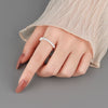 S925 Sterling Silver Geometric Rotating Anxiety Ring For Women Frosted Beaded Plain Surface Electroplated