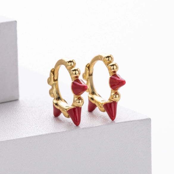 S925 Sterling Silver Geometric Round Beads Glue Rivet Electroplating Earrings For Women
