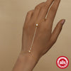 S925 Sterling Silver Geometric Round Diamond Electroplated Women's Finger Chain Bracelet