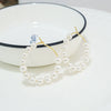 S925 Sterling Silver Geometric Round Freshwater Pearl Earrings For Women Statement Circle Design