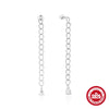 S925 Sterling Silver Geometric Round Heavy Industry Chain Stud Earrings For Women