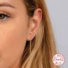S925 Sterling Silver Geometric Round Heavy Industry Chain Stud Earrings For Women