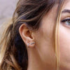 S925 Sterling Silver Geometric Round Micro Earrings With Electroplating For Women