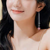 S925 Sterling Silver Geometric Ruyi Ping An Lock Retro Elegant Long Tassel Earrings For Women Light Luxury Style