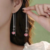 S925 Sterling Silver Geometric Ruyi Ping An Lock Retro Elegant Long Tassel Earrings For Women Light Luxury Style