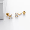 S925 Sterling Silver Geometric Simple Style Electroplated Women's Cartilage Threaded Piercing Earrings