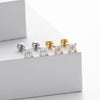 S925 Sterling Silver Geometric Simple Style Electroplated Women's Cartilage Threaded Piercing Earrings