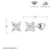 S925 Sterling Silver Geometric Simple Style Electroplated Women's Cartilage Threaded Piercing Earrings