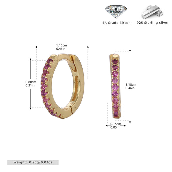 S925 Sterling Silver Geometric Simple Style Inlaid Zircon Women's Earrings