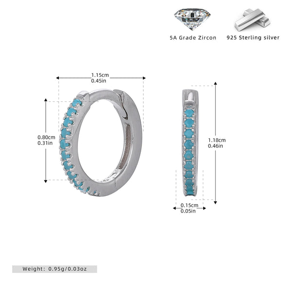 S925 Sterling Silver Geometric Simple Style Inlaid Zircon Women's Earrings