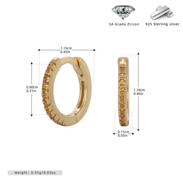 S925 Sterling Silver Geometric Simple Style Inlaid Zircon Women's Earrings