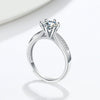 S925 Sterling Silver Geometric Six Claw Ring For Women Electroplated Classic Adjustable Wedding Birthday Ring