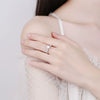 S925 Sterling Silver Geometric Six Claw Ring For Women Electroplated Classic Adjustable Wedding Birthday Ring